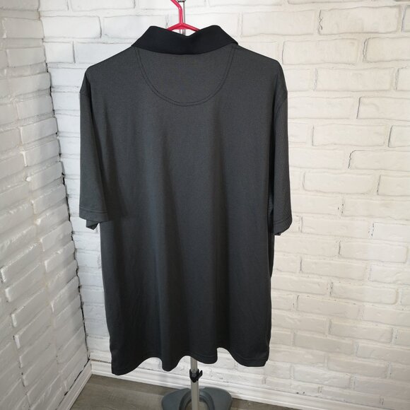 Bolle Men's Size XXL Charcoal & Black Short Sleeve 3 Button Closure Polo Shirt - Picture 2 of 9